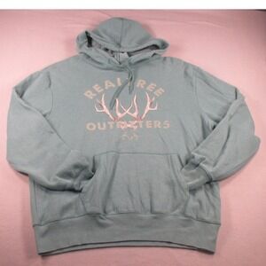 Realtree Outfitters Antler Graphic Hoodie Sage Green Size L Fleece Sweatshirt